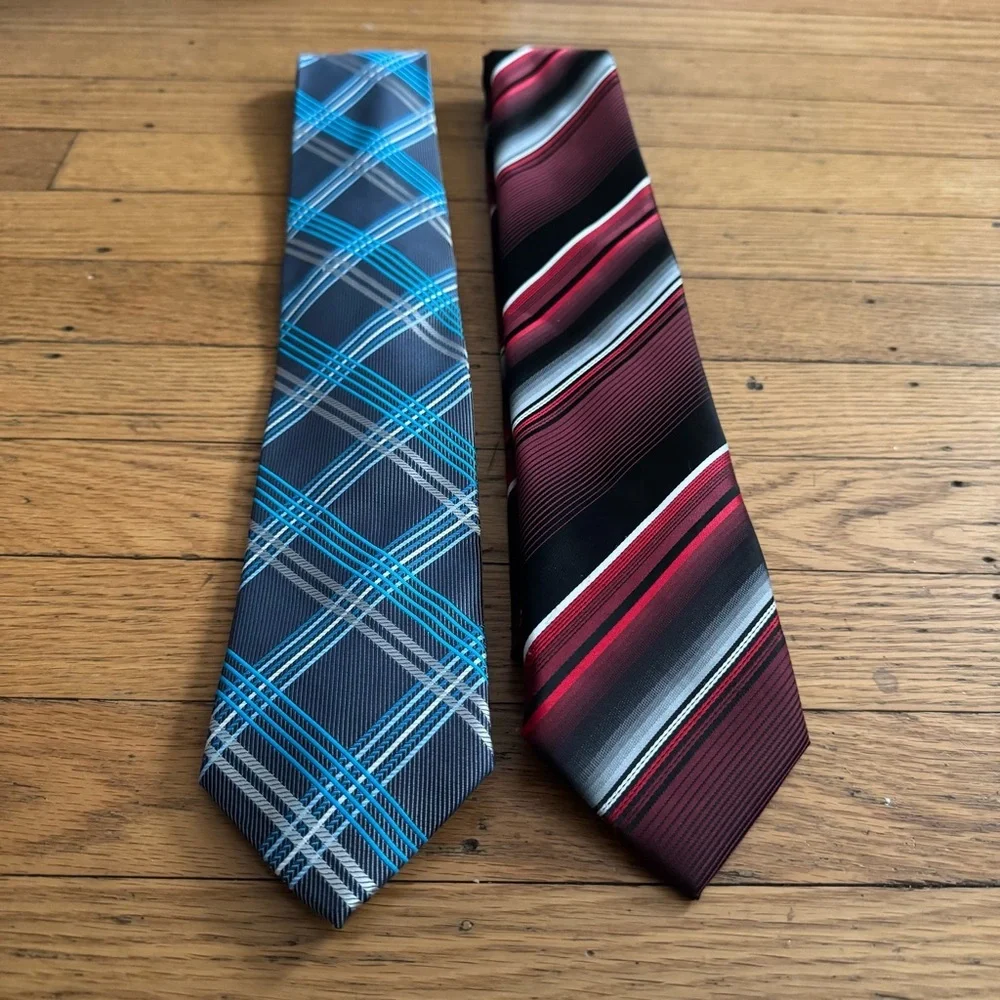 Bill Robinson set of two plaid ties - Picture 3 of 7